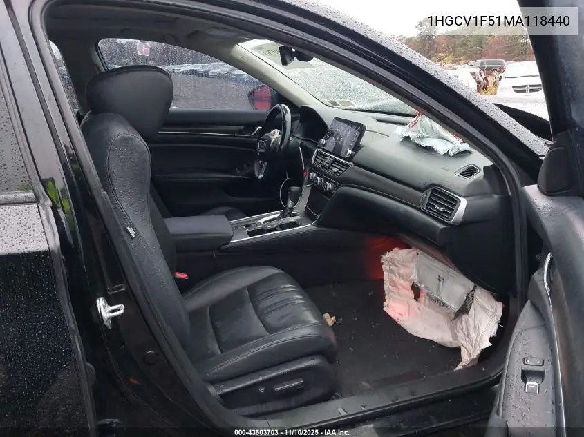 1HGCV1F51MA118440 2021 Honda Accord Ex-L