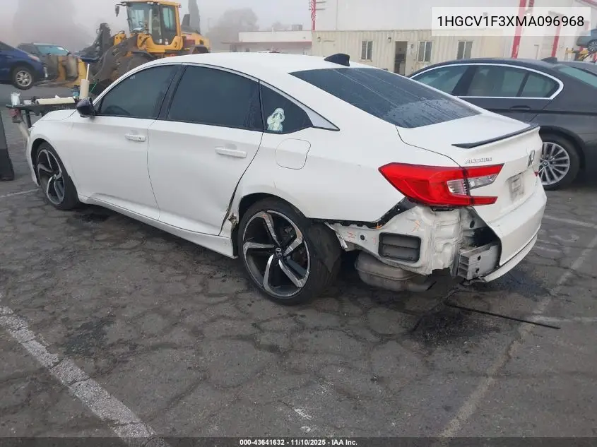 1HGCV1F3XMA096968 2021 Honda Accord Sport