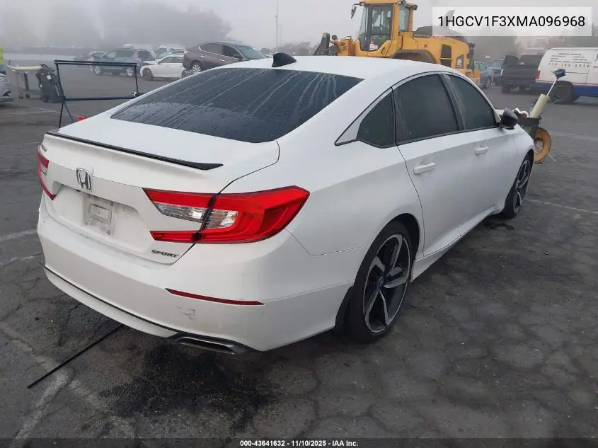 1HGCV1F3XMA096968 2021 Honda Accord Sport