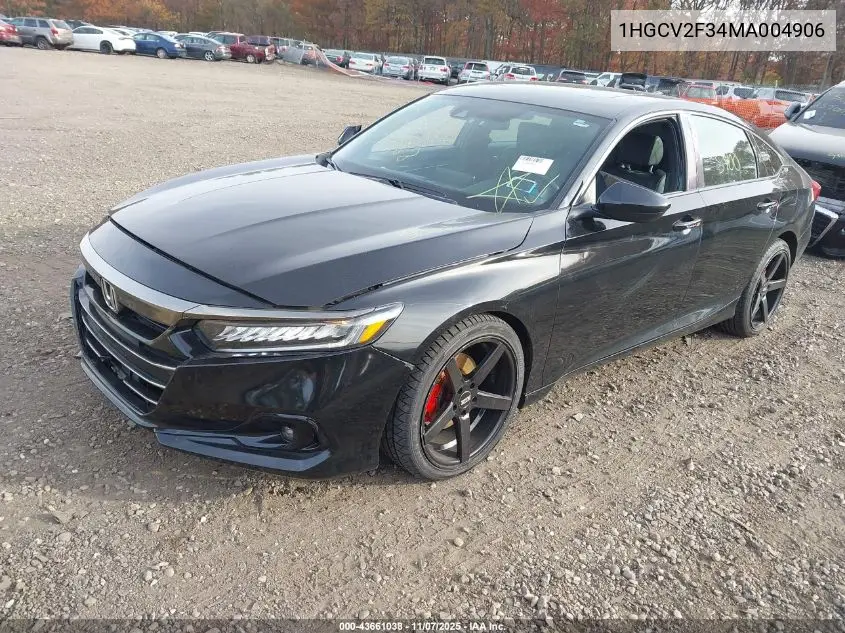 1HGCV2F34MA004906 2021 Honda Accord Sport 2.0T