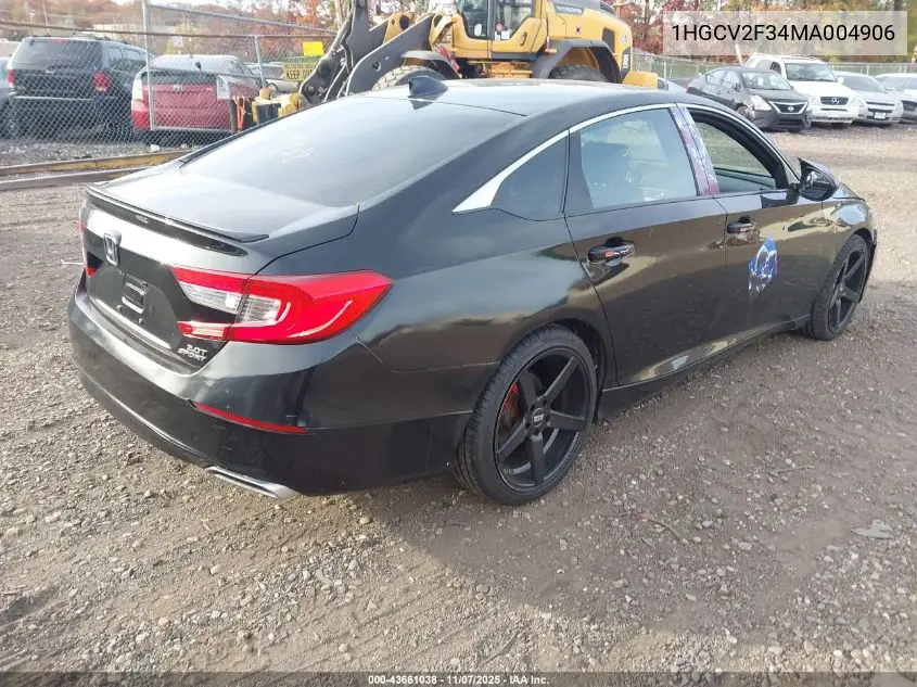 1HGCV2F34MA004906 2021 Honda Accord Sport 2.0T