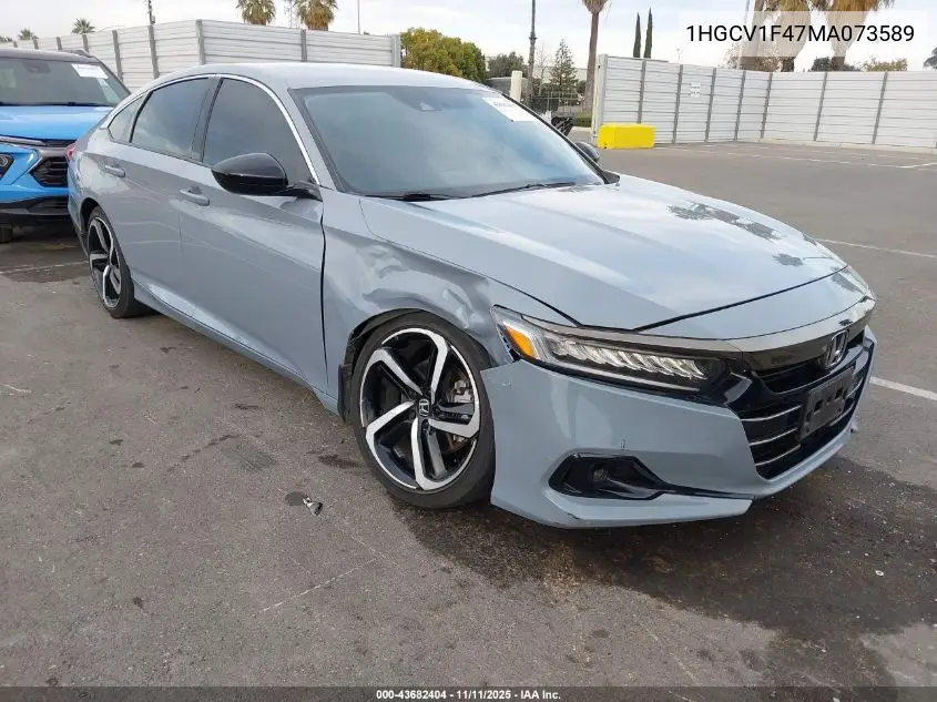 1HGCV1F47MA073589 2021 Honda Accord Sport Special Edition