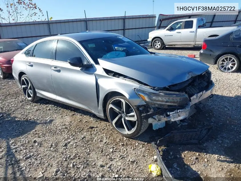 1HGCV1F38MA025722 2021 Honda Accord Sport