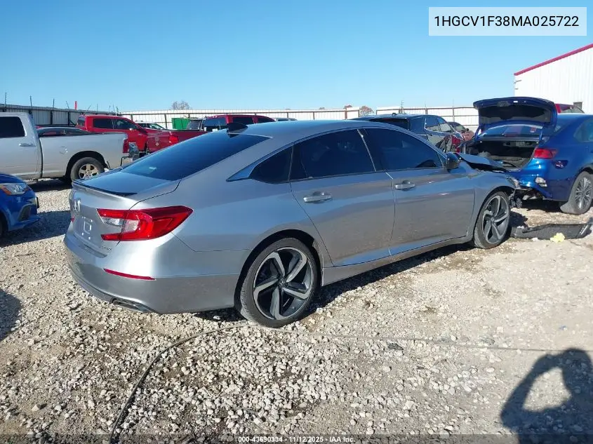 1HGCV1F38MA025722 2021 Honda Accord Sport