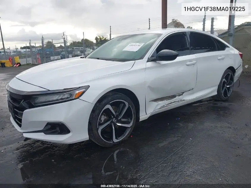 1HGCV1F38MA019225 2021 Honda Accord Sport