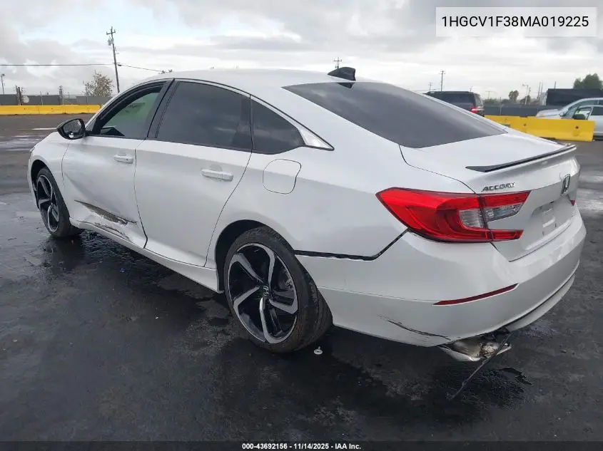 1HGCV1F38MA019225 2021 Honda Accord Sport