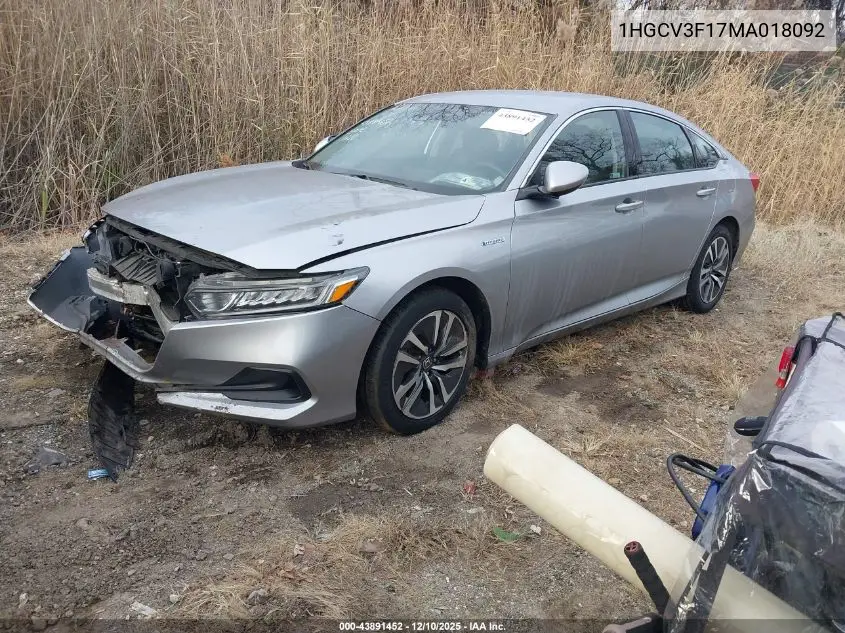 1HGCV3F17MA018092 2021 Honda Accord Hybrid