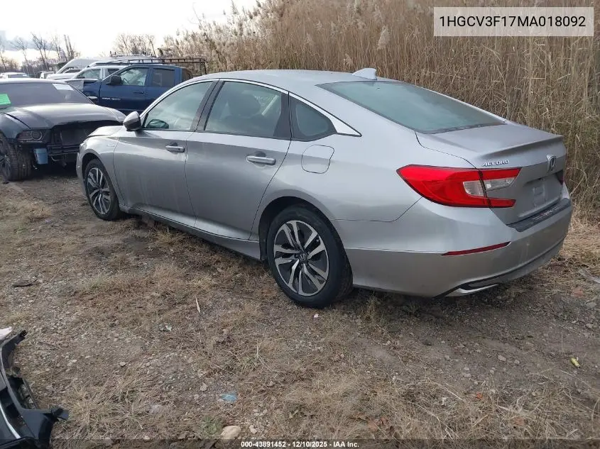 1HGCV3F17MA018092 2021 Honda Accord Hybrid