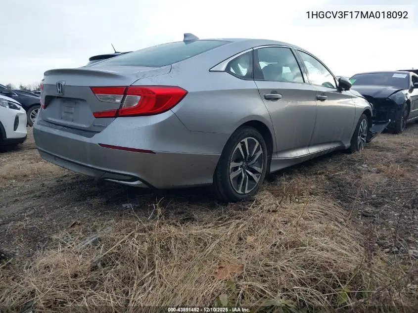 1HGCV3F17MA018092 2021 Honda Accord Hybrid