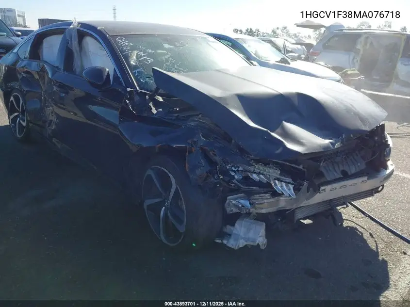 1HGCV1F38MA076718 2021 Honda Accord Sport