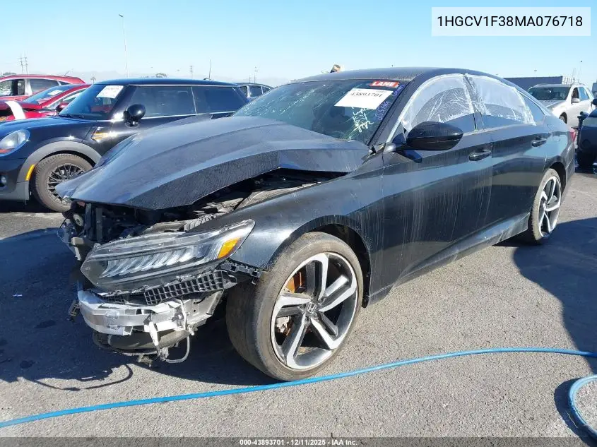1HGCV1F38MA076718 2021 Honda Accord Sport