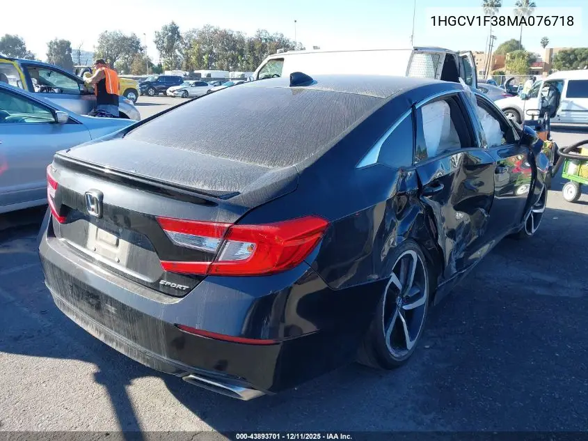 1HGCV1F38MA076718 2021 Honda Accord Sport
