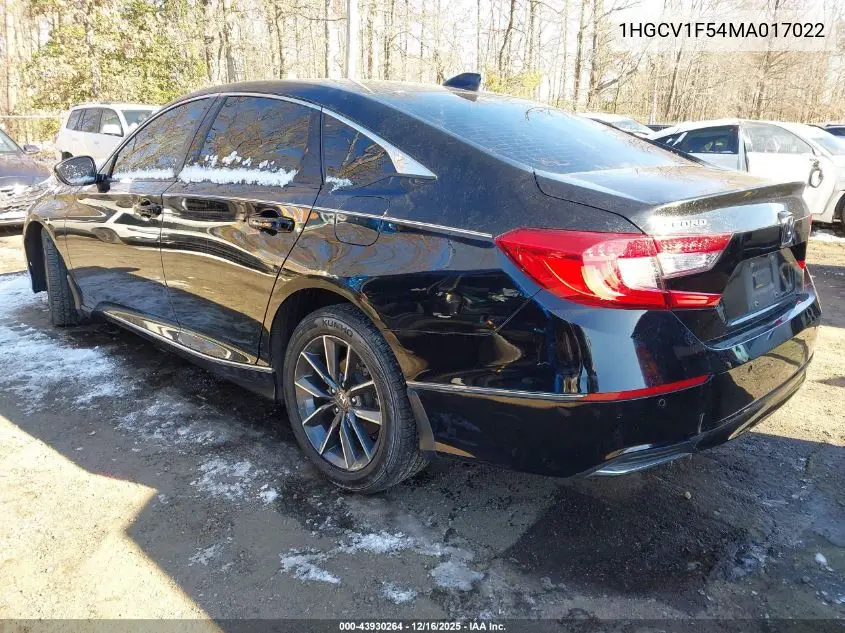 1HGCV1F54MA017022 2021 Honda Accord Ex-L