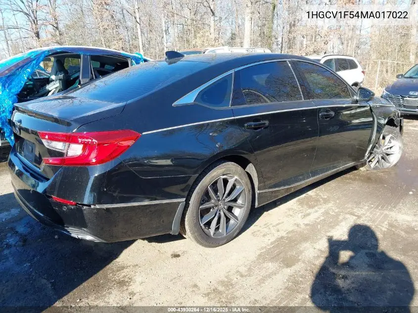 1HGCV1F54MA017022 2021 Honda Accord Ex-L