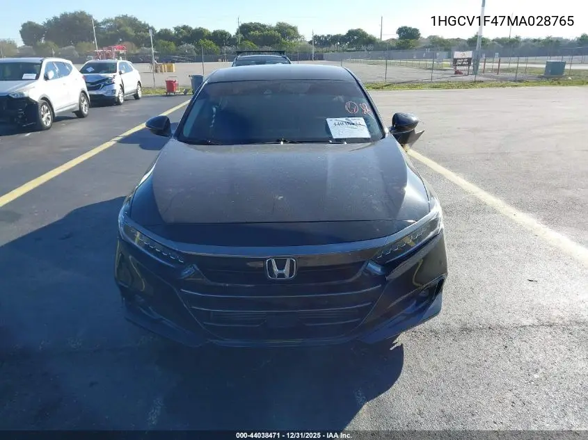 1HGCV1F47MA028765 2021 Honda Accord Sport Special Edition