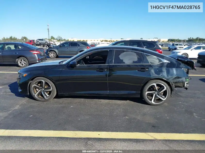 1HGCV1F47MA028765 2021 Honda Accord Sport Special Edition