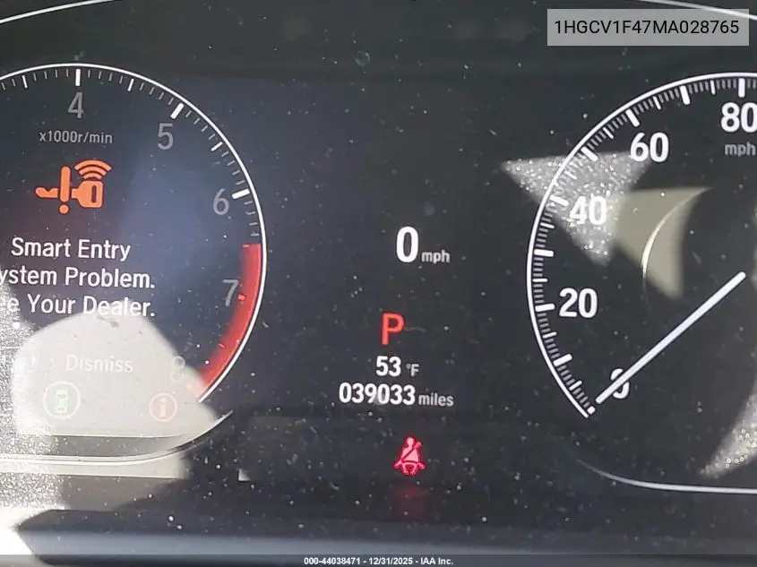 1HGCV1F47MA028765 2021 Honda Accord Sport Special Edition