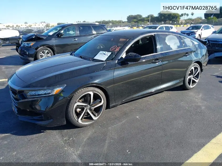 1HGCV1F47MA028765 2021 Honda Accord Sport Special Edition