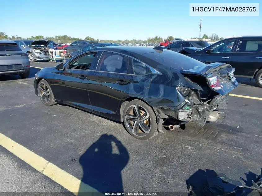1HGCV1F47MA028765 2021 Honda Accord Sport Special Edition