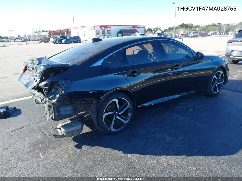 1HGCV1F47MA028765 2021 Honda Accord Sport Special Edition