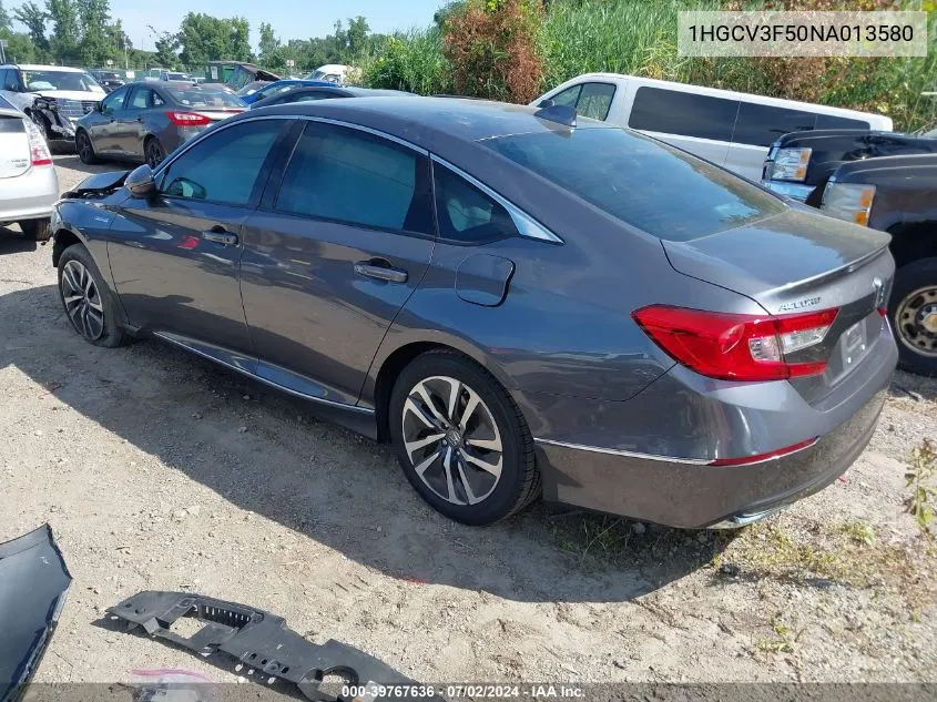 1HGCV3F50NA013580 2022 Honda Accord Hybrid Ex-L