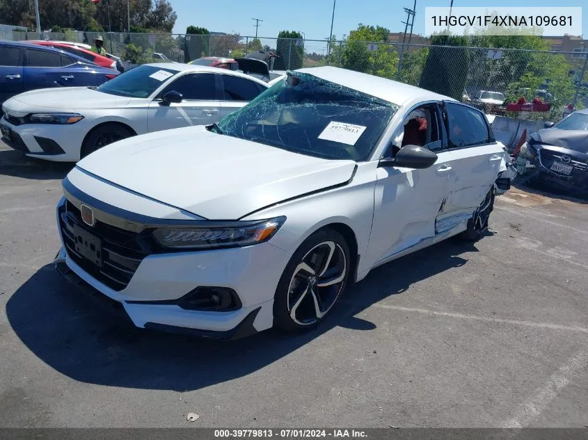 1HGCV1F4XNA109681 2022 Honda Accord Sport Special Edition