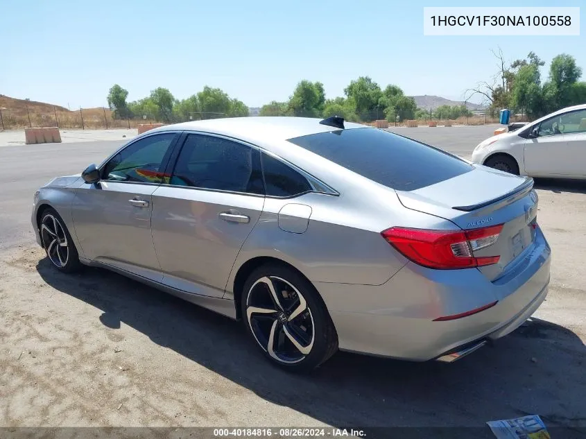 1HGCV1F30NA100558 2022 Honda Accord Sport