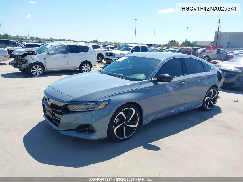 2022 Honda Accord Sport Special Edition VIN: 1HGCV1F42NA029341 Lot: 40447271