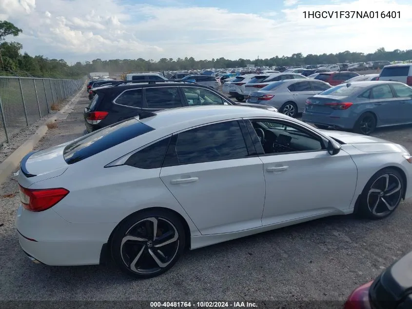 1HGCV1F37NA016401 2022 Honda Accord Sport