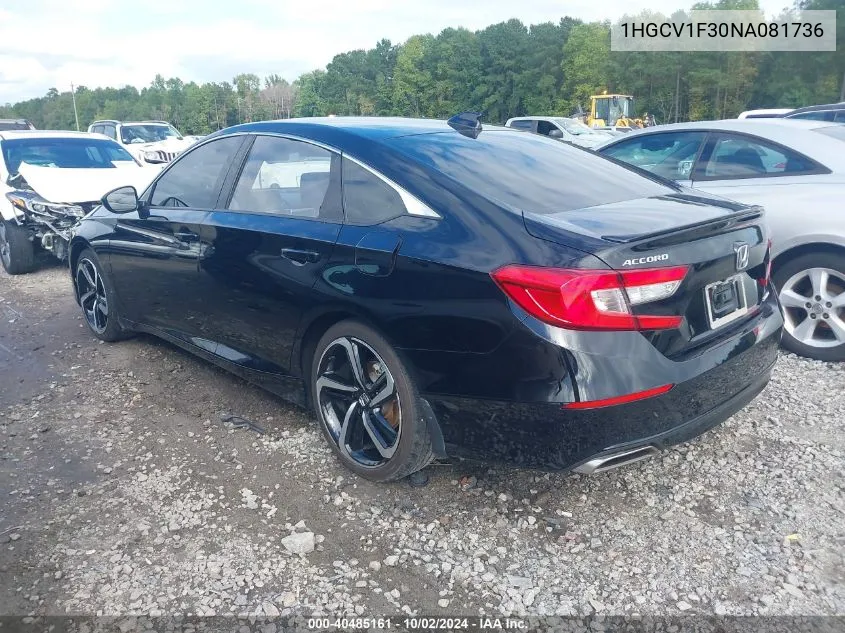 1HGCV1F30NA081736 2022 Honda Accord Sport