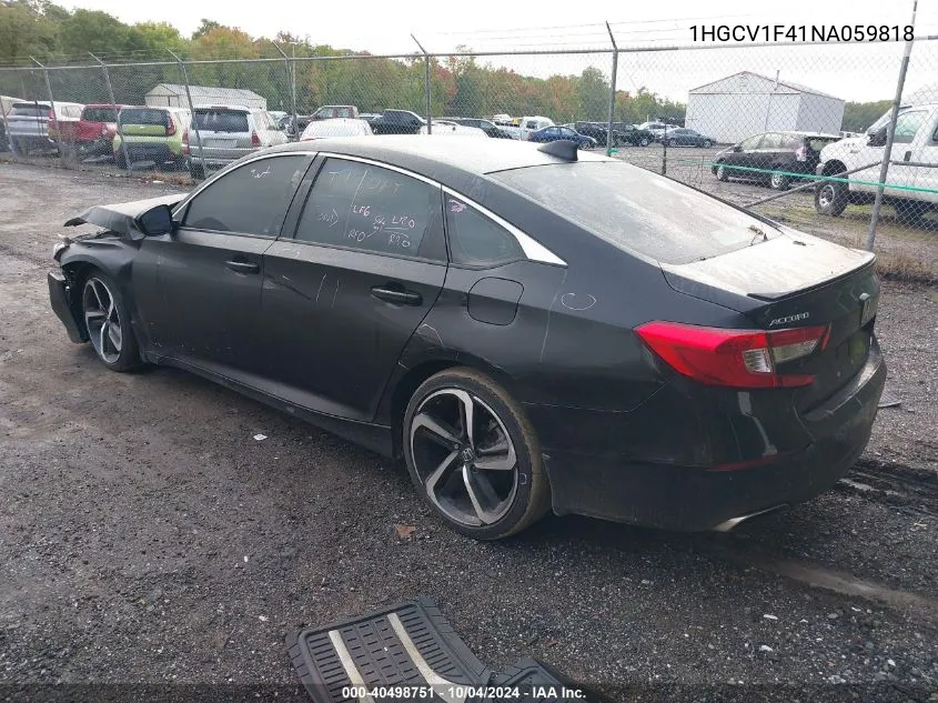 1HGCV1F41NA059818 2022 Honda Accord Sport Special Edition