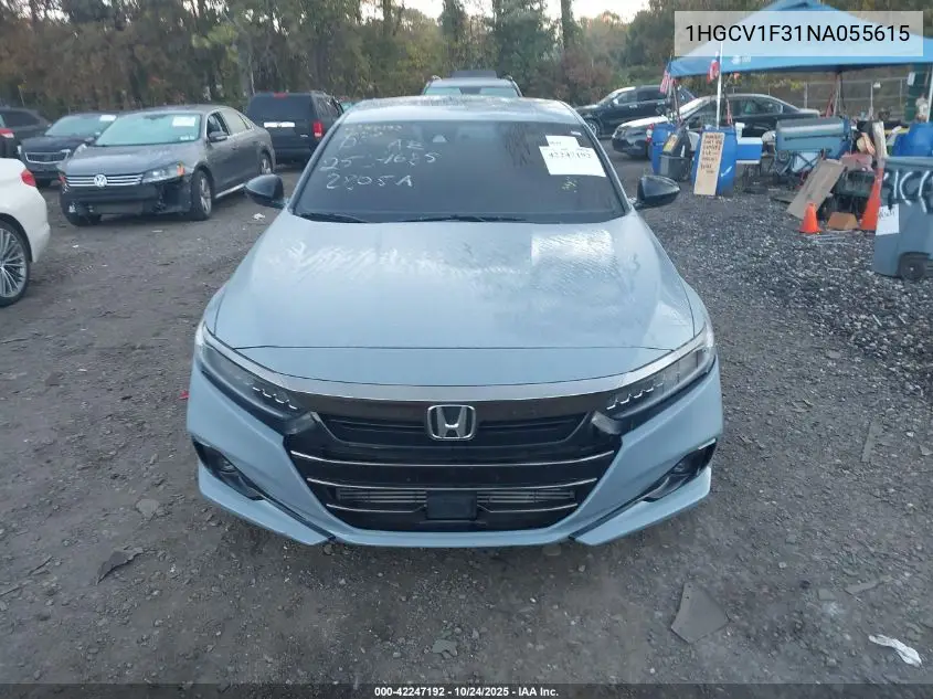 1HGCV1F31NA055615 2022 Honda Accord Sport