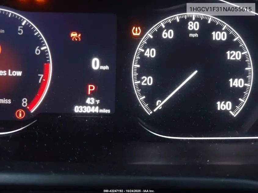 1HGCV1F31NA055615 2022 Honda Accord Sport