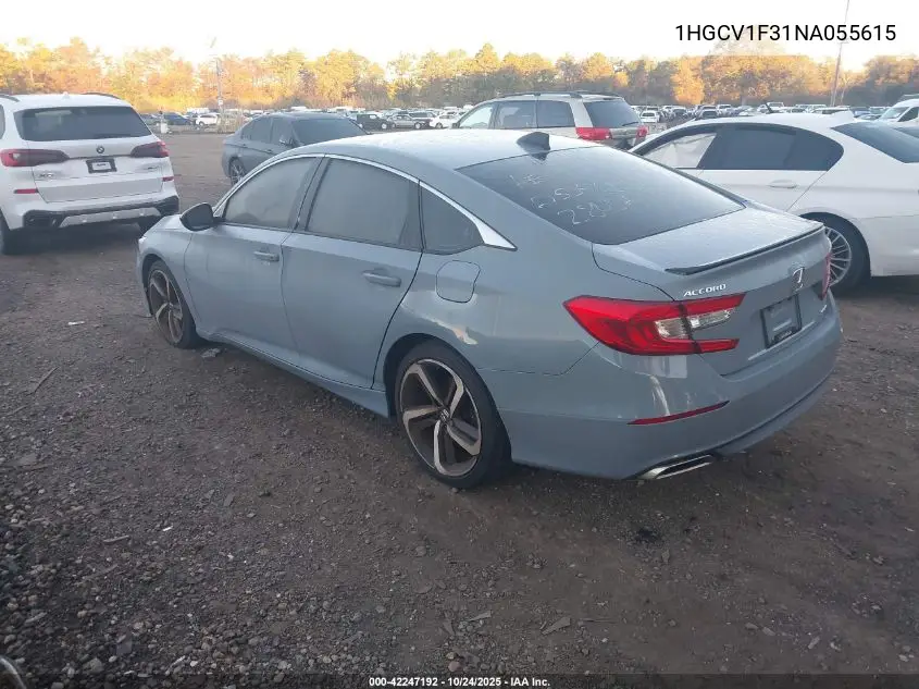 1HGCV1F31NA055615 2022 Honda Accord Sport