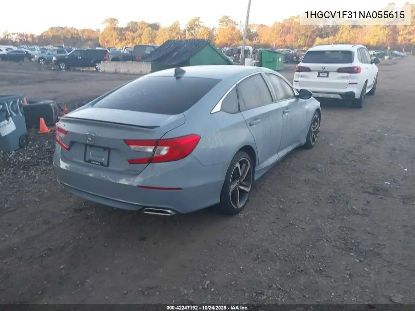 1HGCV1F31NA055615 2022 Honda Accord Sport