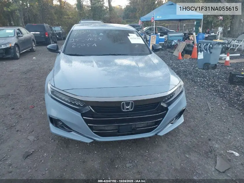 1HGCV1F31NA055615 2022 Honda Accord Sport