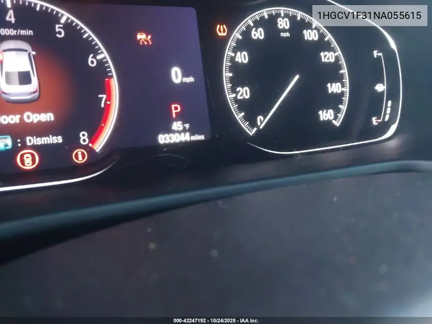 1HGCV1F31NA055615 2022 Honda Accord Sport