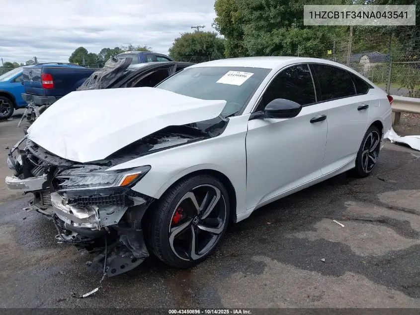 1HGCV1F34NA043541 2022 Honda Accord Sport