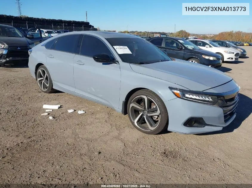 1HGCV2F3XNA013773 2022 Honda Accord Sport 2.0T