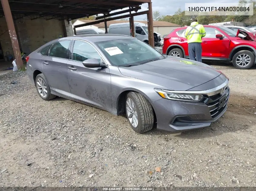1HGCV1F14NA030884 2022 Honda Accord Lx