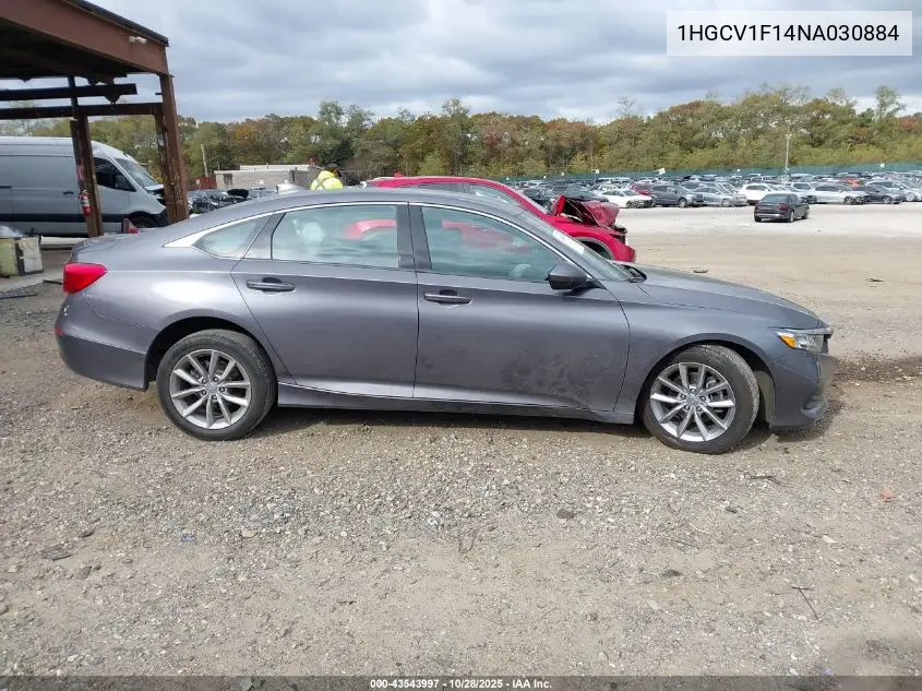1HGCV1F14NA030884 2022 Honda Accord Lx