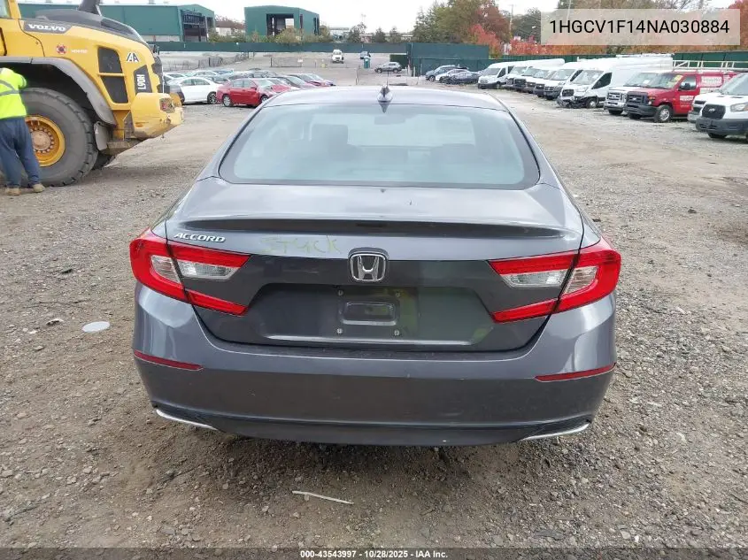 1HGCV1F14NA030884 2022 Honda Accord Lx