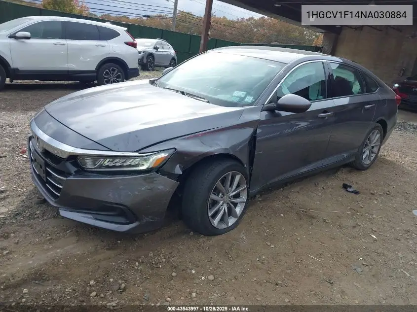 1HGCV1F14NA030884 2022 Honda Accord Lx
