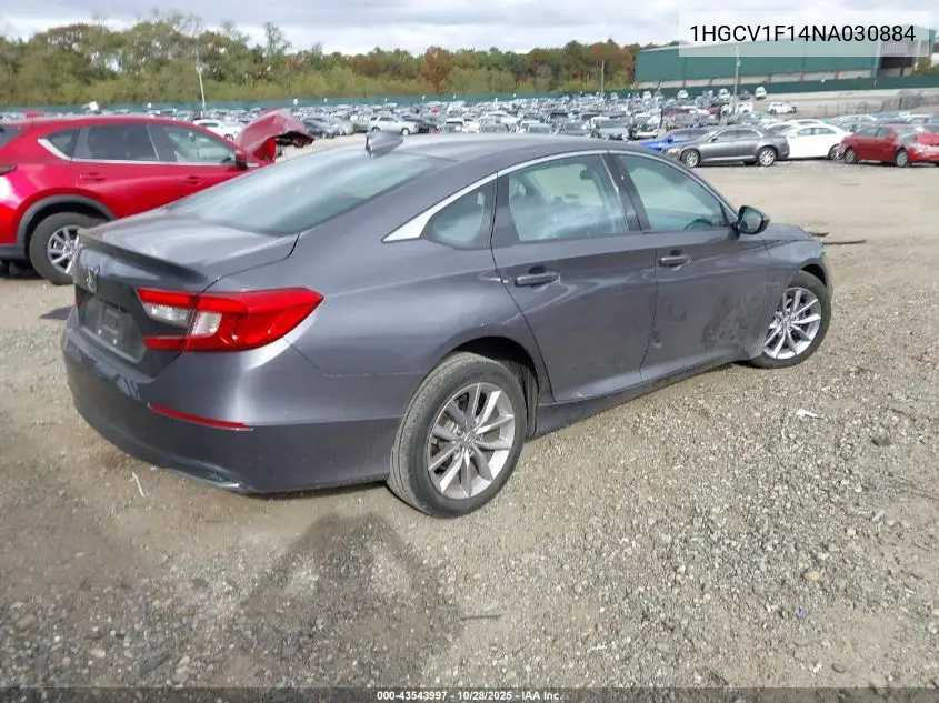 1HGCV1F14NA030884 2022 Honda Accord Lx