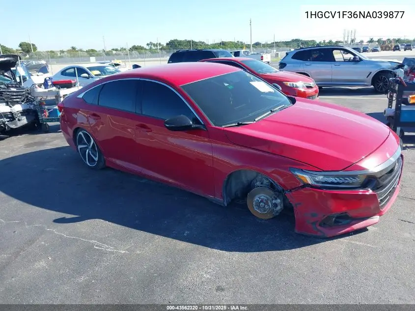 1HGCV1F36NA039877 2022 Honda Accord Sport