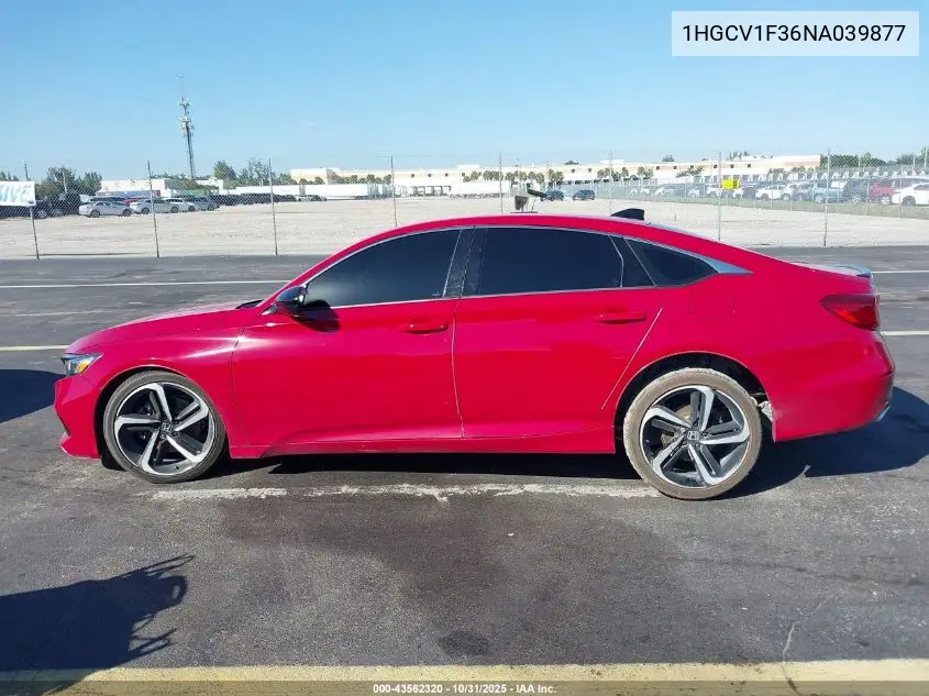 1HGCV1F36NA039877 2022 Honda Accord Sport