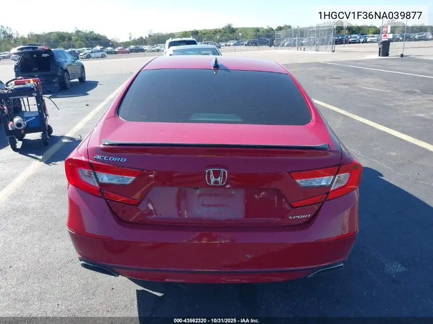 1HGCV1F36NA039877 2022 Honda Accord Sport