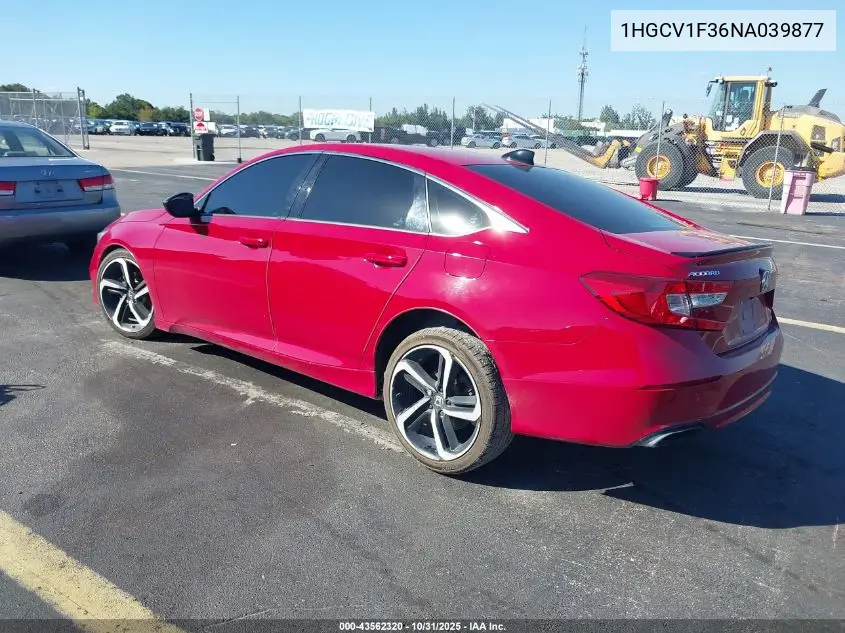 1HGCV1F36NA039877 2022 Honda Accord Sport