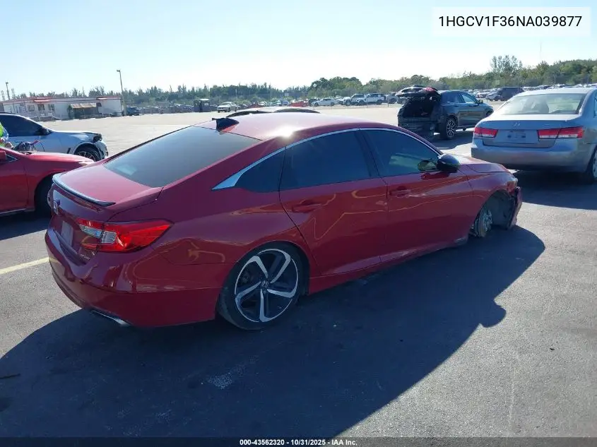 1HGCV1F36NA039877 2022 Honda Accord Sport