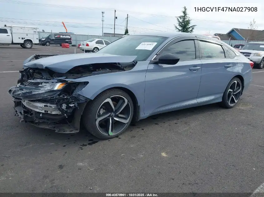 1HGCV1F47NA027908 2022 Honda Accord Sport Special Edition